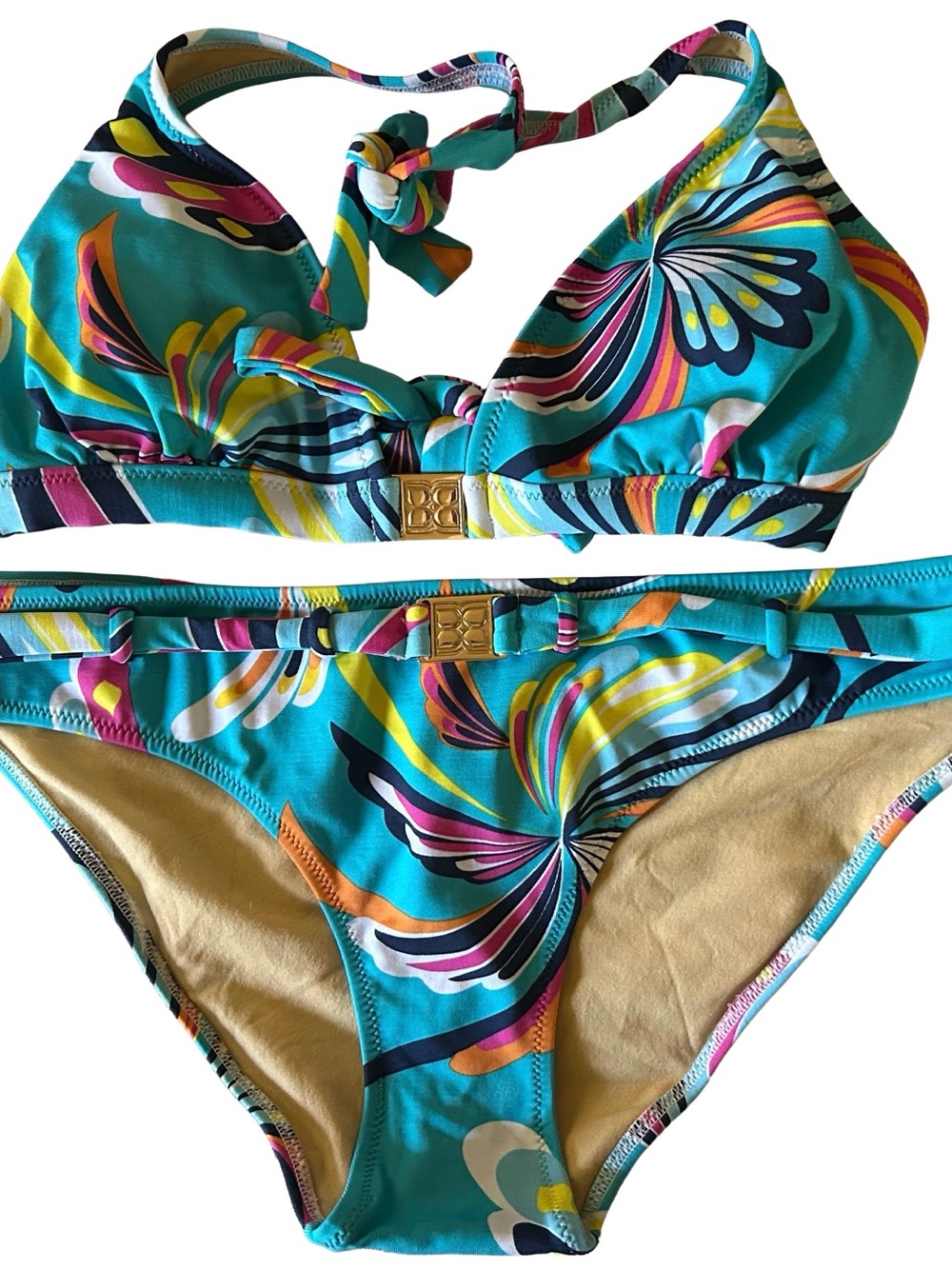 BCBGMaxAzria Bird of Paradise Tropical Bikini Set M NWT